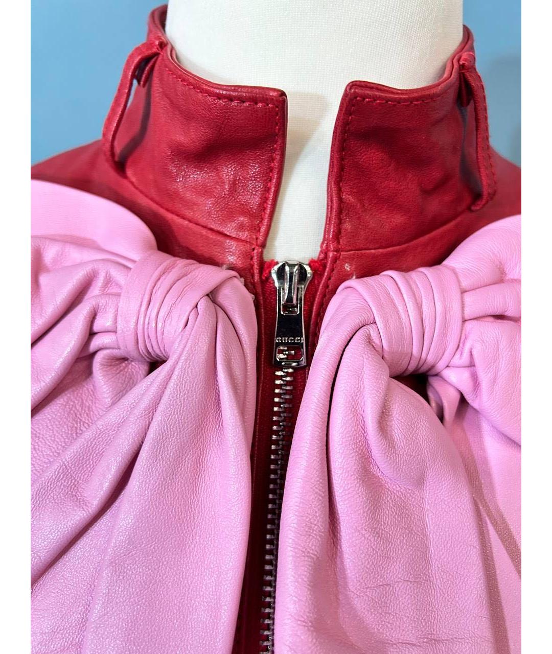 GUCCI Розовый кожаный костюм с юбками, фото 3