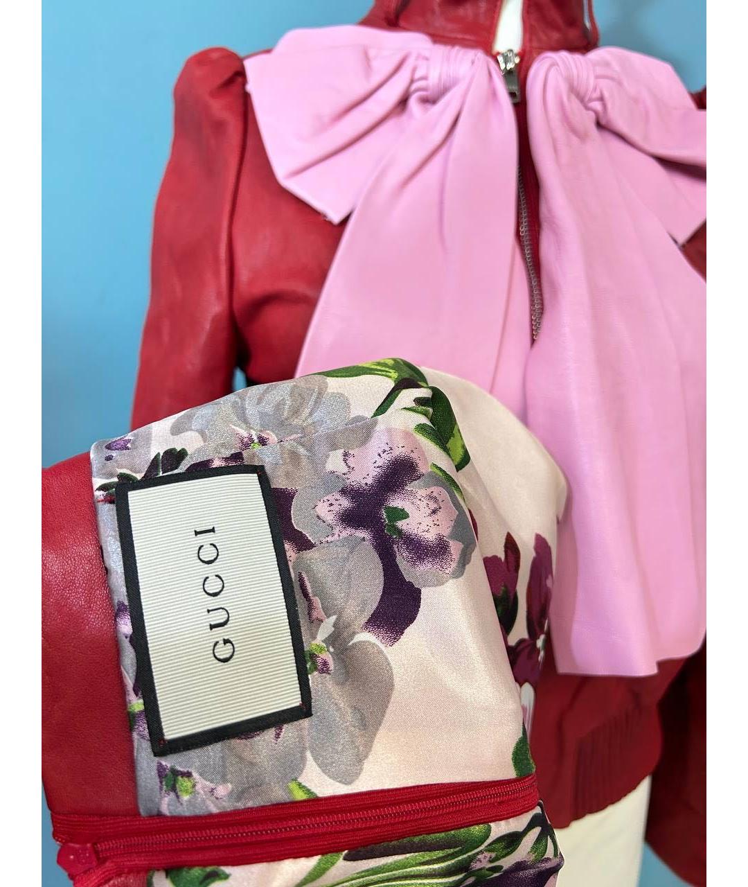 GUCCI Розовый кожаный костюм с юбками, фото 5