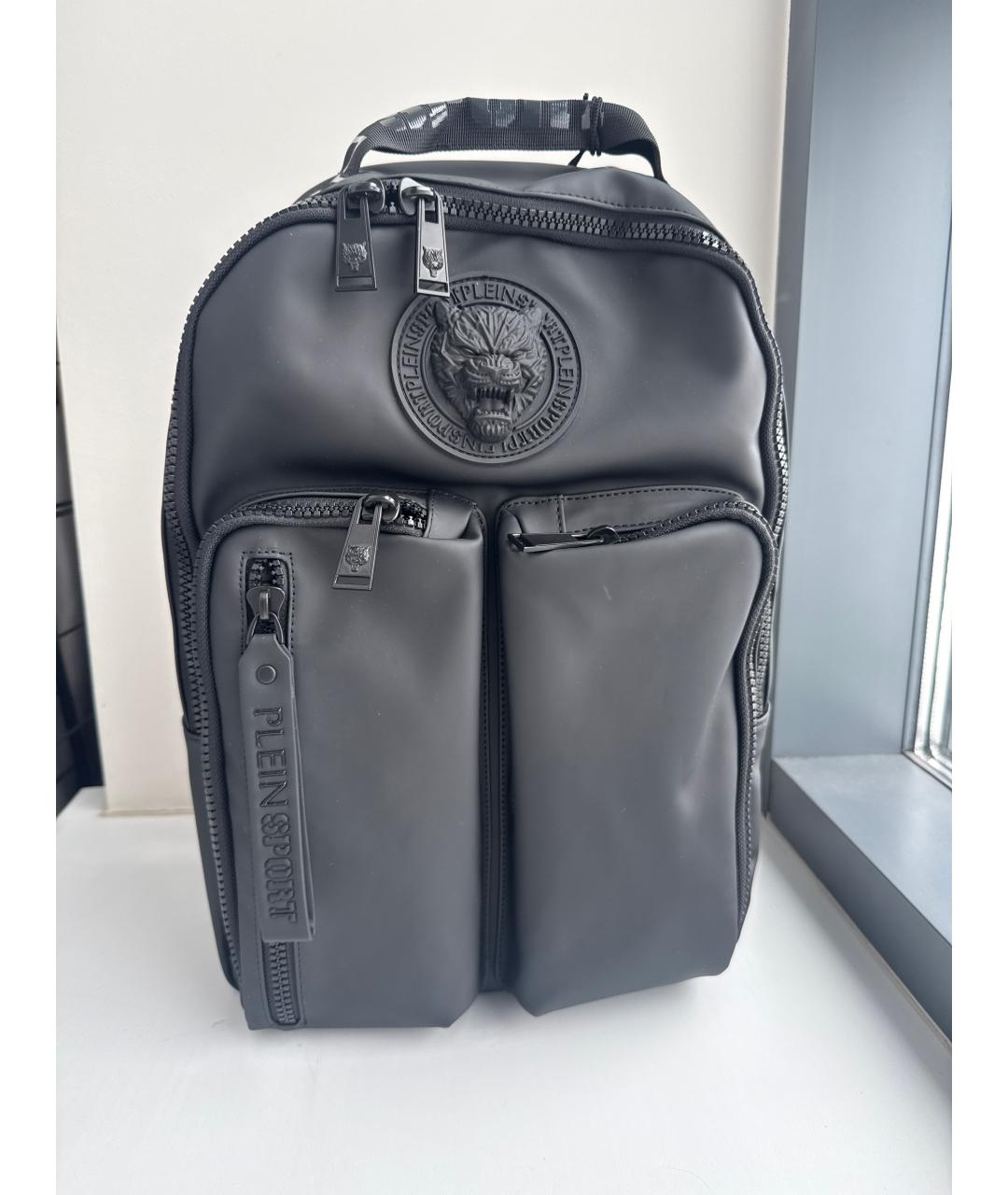 PHILIPP PLEIN Черный рюкзак из искусственной кожи, фото 5