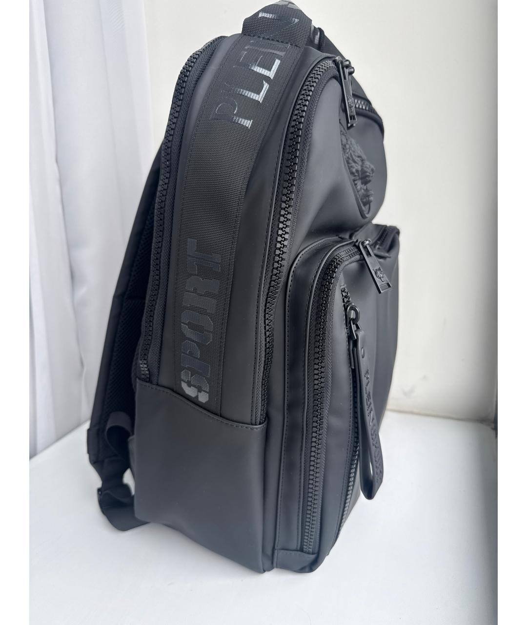 PHILIPP PLEIN Черный рюкзак из искусственной кожи, фото 2