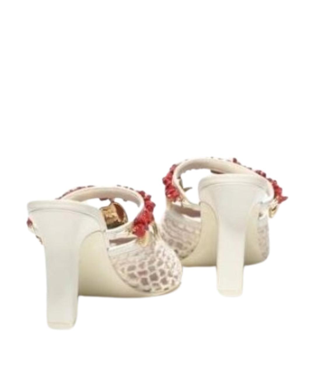 CHANEL Белые текстильные мюли, фото 2