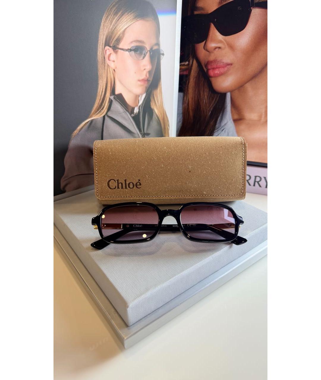 CHLOE Черные пластиковые солнцезащитные очки, фото 5