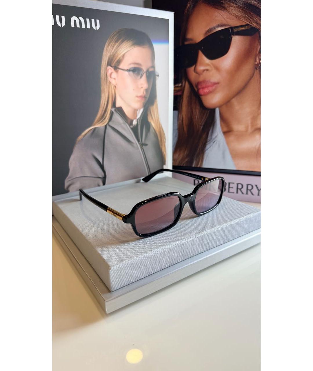 CHLOE Черные пластиковые солнцезащитные очки, фото 4