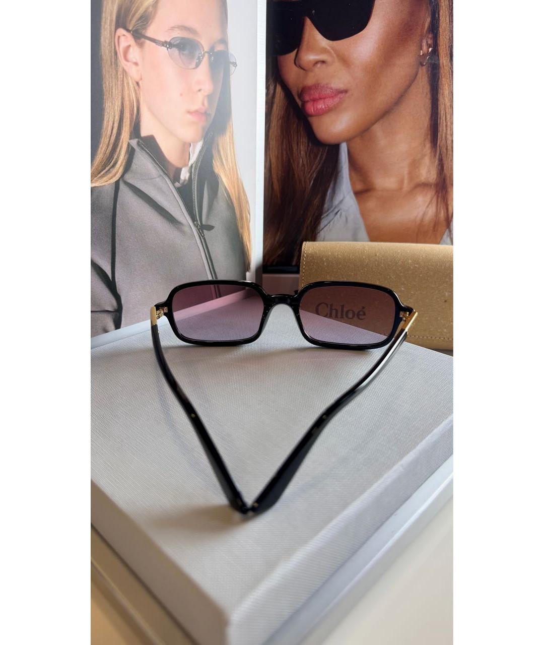 CHLOE Черные пластиковые солнцезащитные очки, фото 6