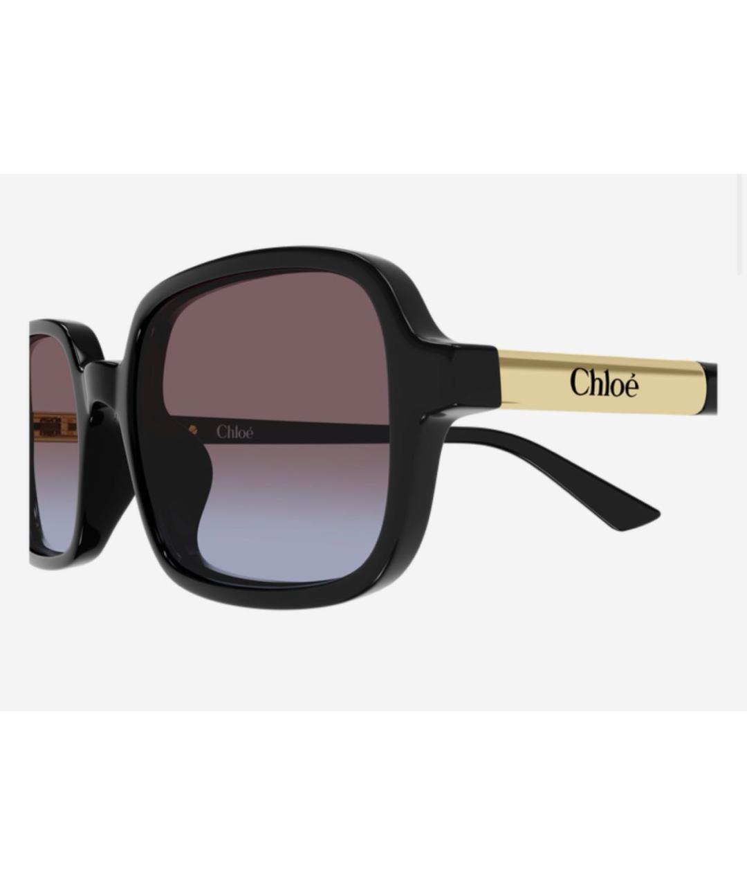 CHLOE Черные пластиковые солнцезащитные очки, фото 3