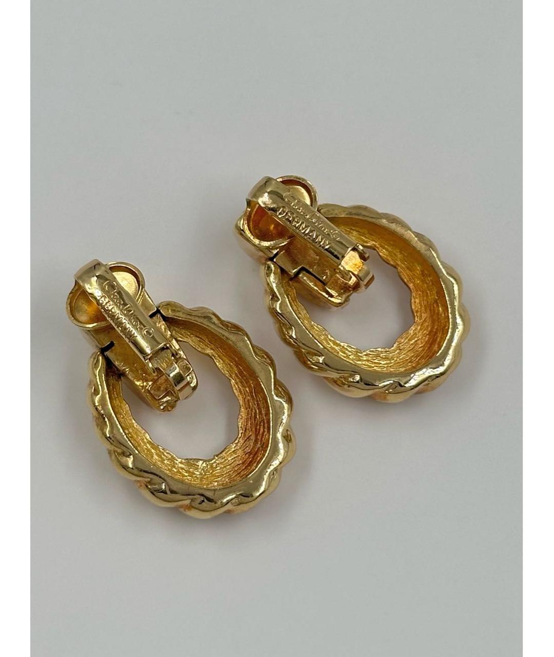 CHRISTIAN DIOR Золотые позолоченные клипсы, фото 4