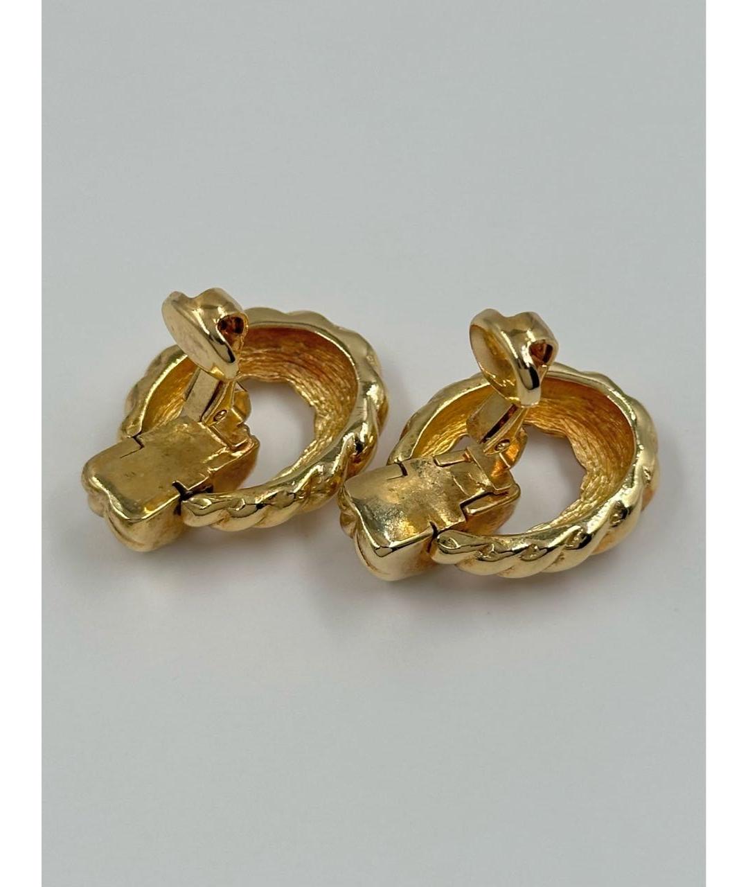 CHRISTIAN DIOR Золотые позолоченные клипсы, фото 5