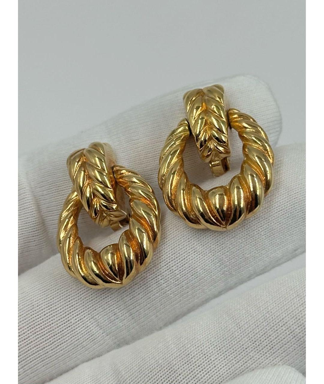CHRISTIAN DIOR Золотые позолоченные клипсы, фото 3