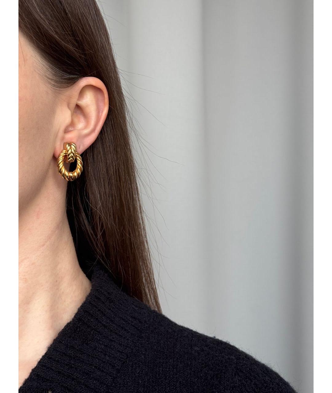 CHRISTIAN DIOR Золотые позолоченные клипсы, фото 6