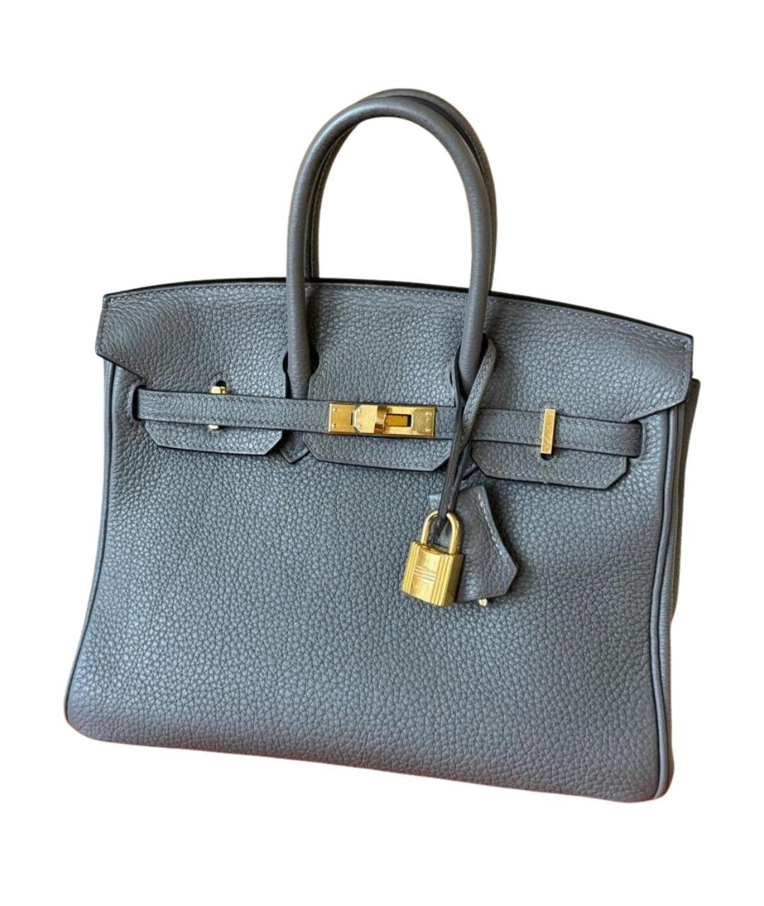 HERMES Серая кожаная сумка через плечо, фото 1