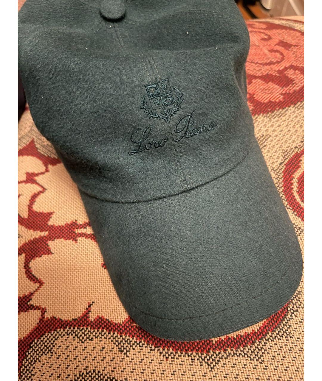 LORO PIANA Зеленая кашемировая кепка/бейсболка, фото 2