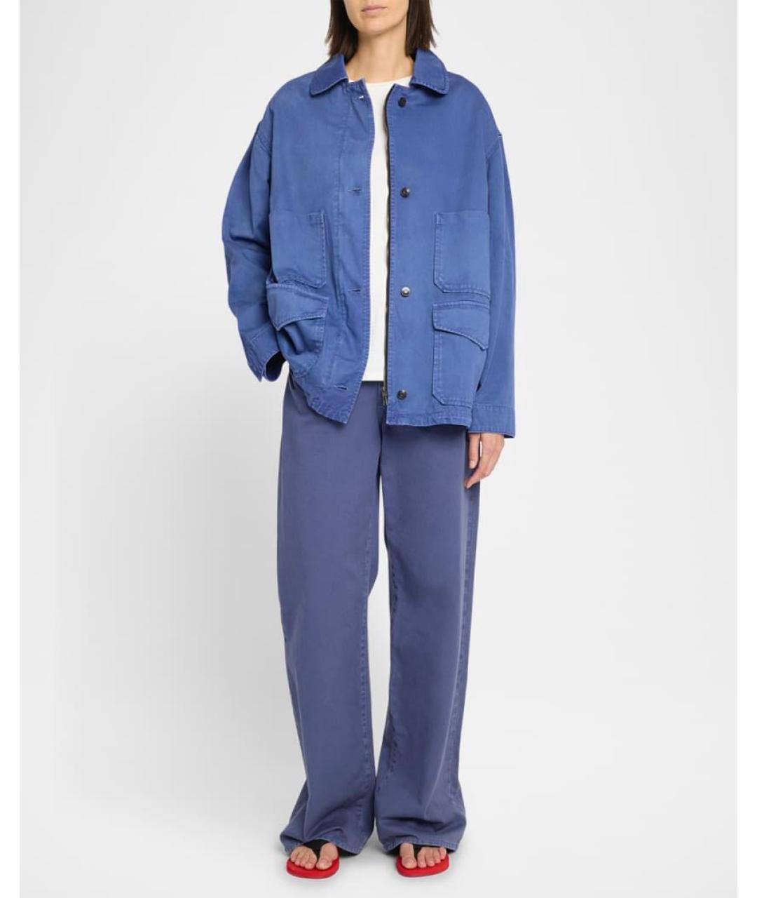 THE ROW Фиолетовые хлопковые прямые джинсы, фото 5