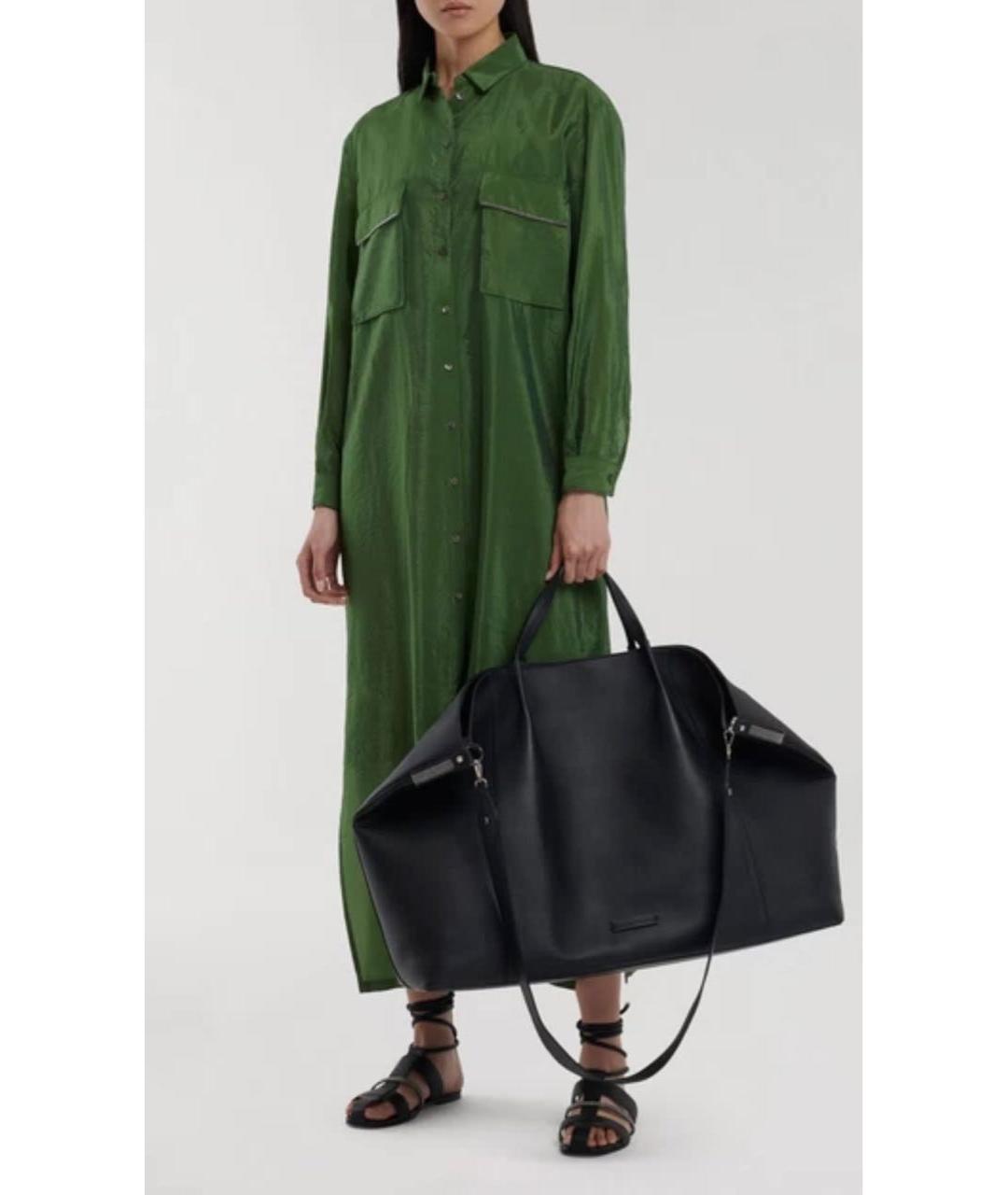 FABIANA FILIPPI Зеленые хлопковое повседневное платье, фото 6