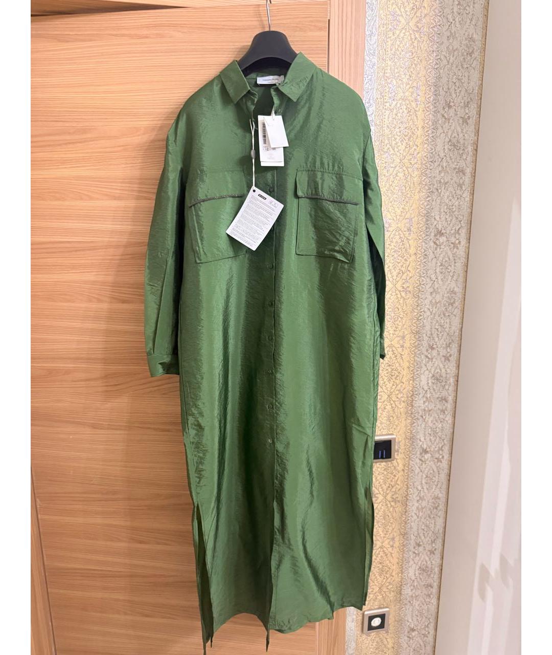 FABIANA FILIPPI Зеленые хлопковое повседневное платье, фото 2