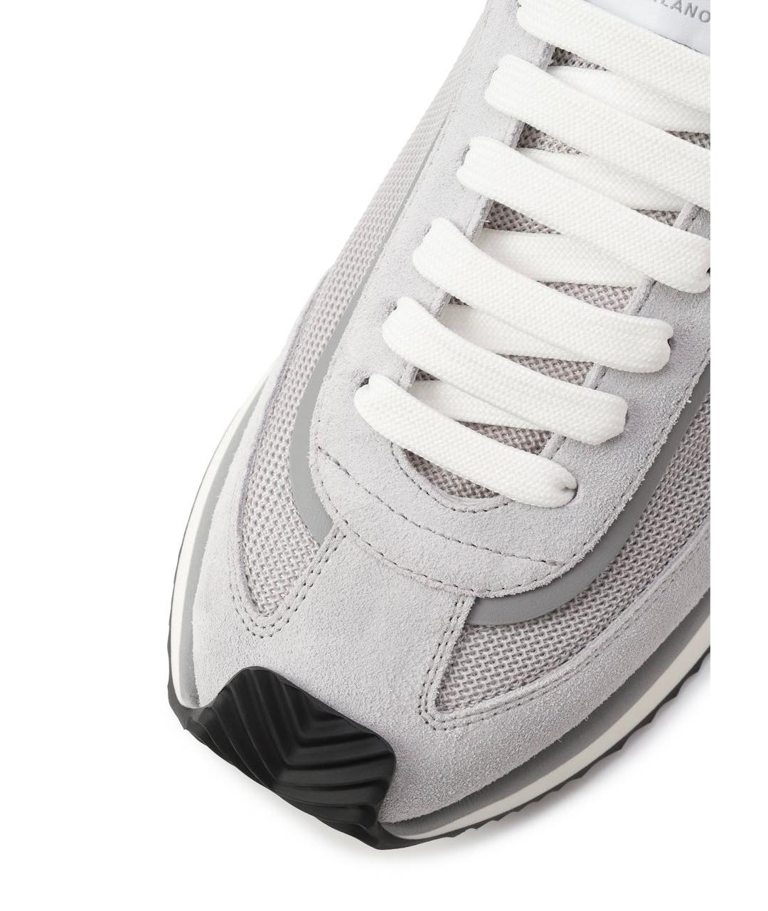 DOLCE&GABBANA Серые кожаные низкие кроссовки / кеды, фото 5