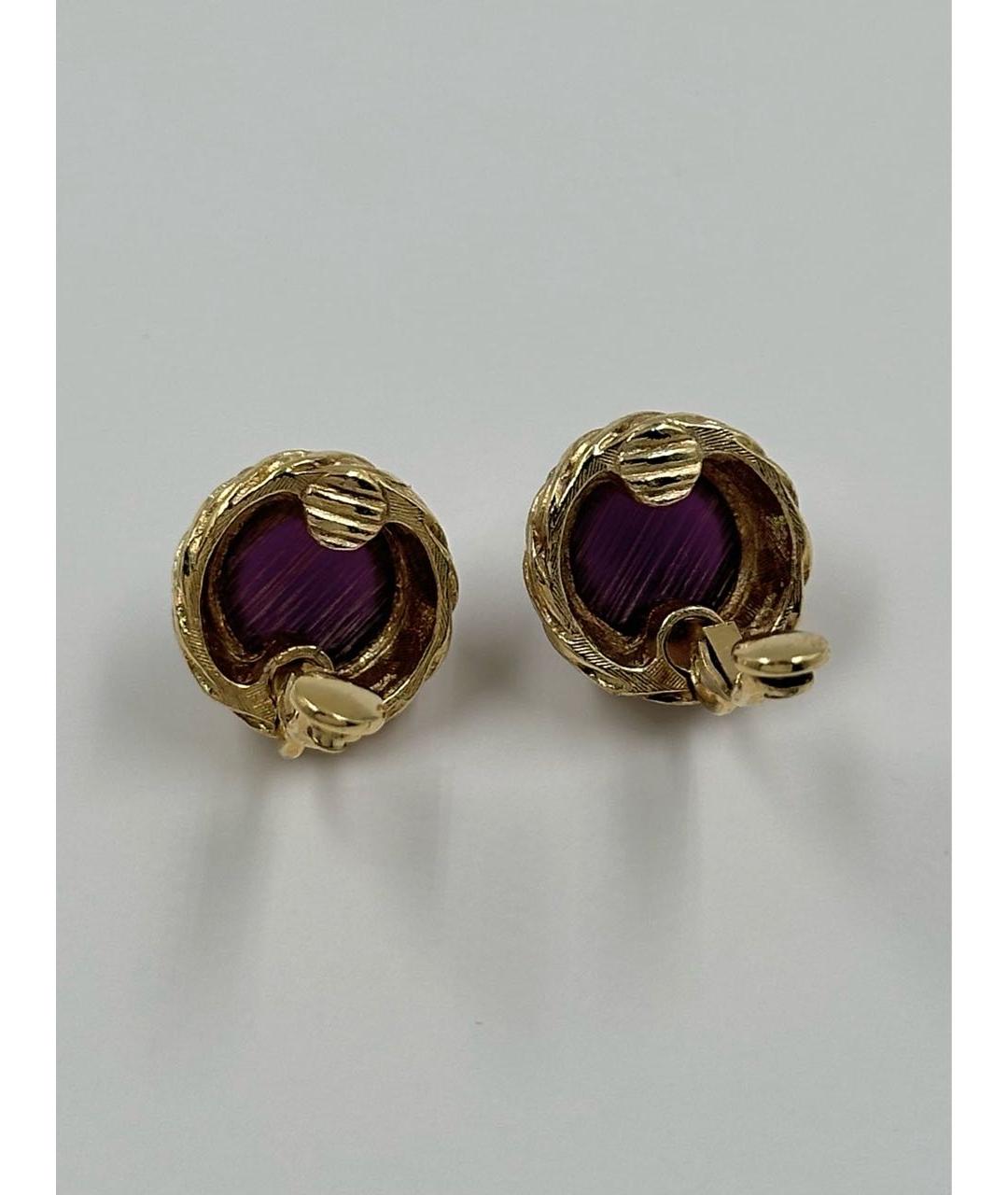 GIVENCHY Фиолетовые позолоченные клипсы, фото 6