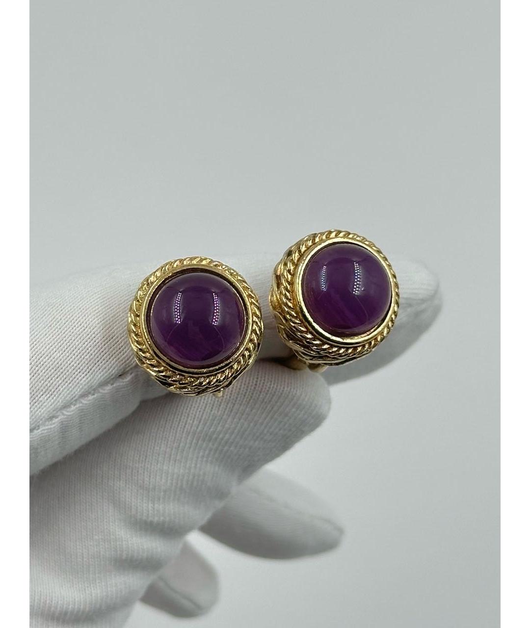 GIVENCHY Фиолетовые позолоченные клипсы, фото 2
