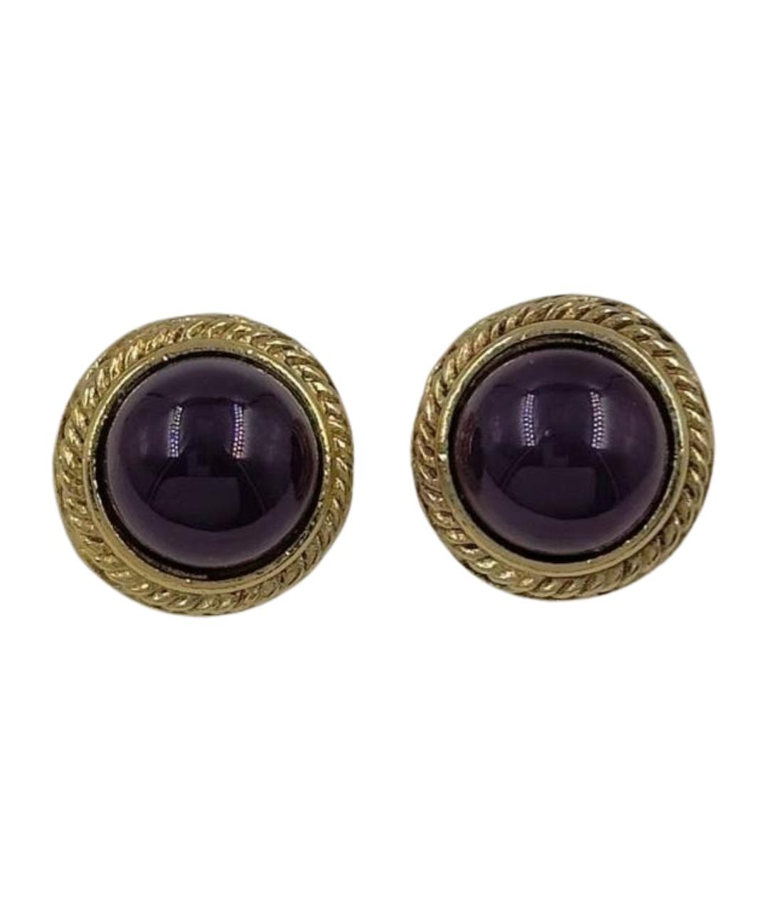 GIVENCHY Фиолетовые позолоченные клипсы, фото 1