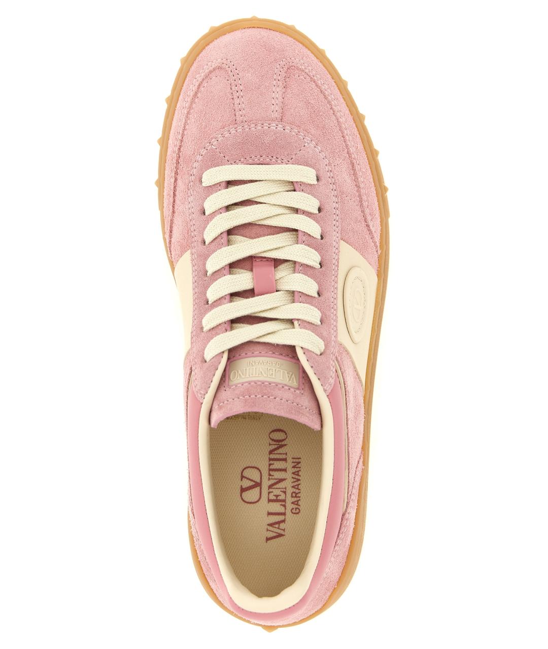 VALENTINO Розовые кожаные кеды, фото 4