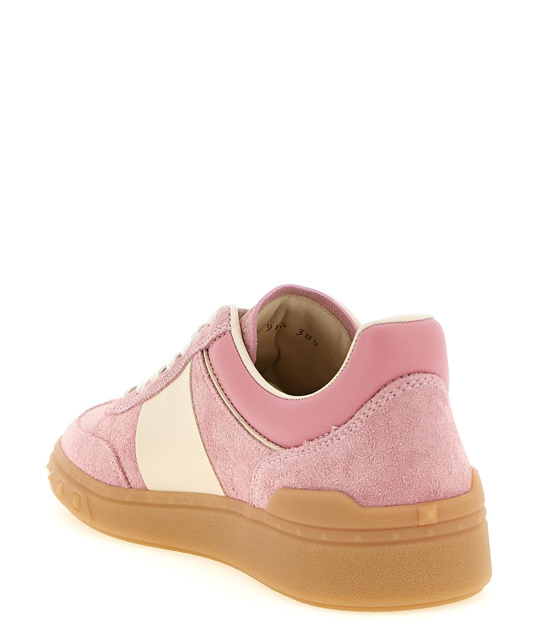 VALENTINO Розовые кожаные кеды, фото 3