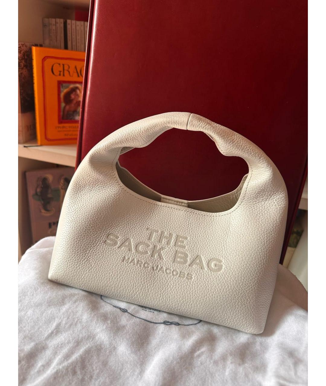 MARC JACOBS Белая кожаная сумка с короткими ручками, фото 7