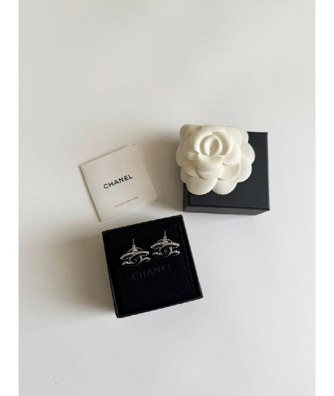 CHANEL Черные металлические серьги, фото 3