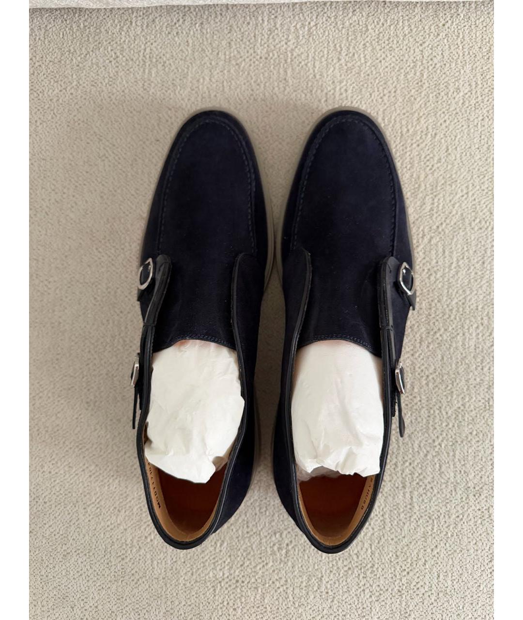 SANTONI Темно-синие замшевые лоферы, фото 3