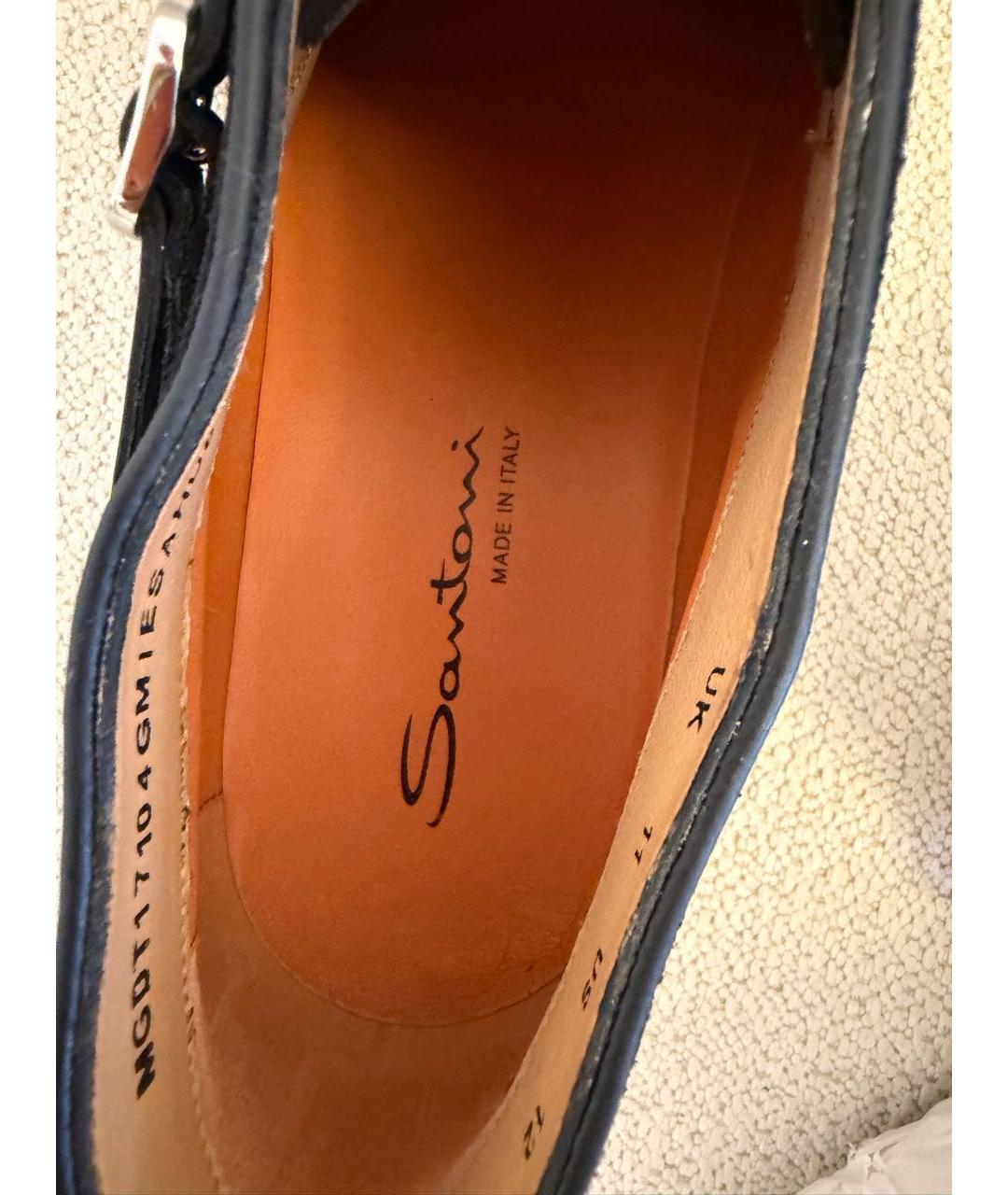 SANTONI Темно-синие замшевые лоферы, фото 8