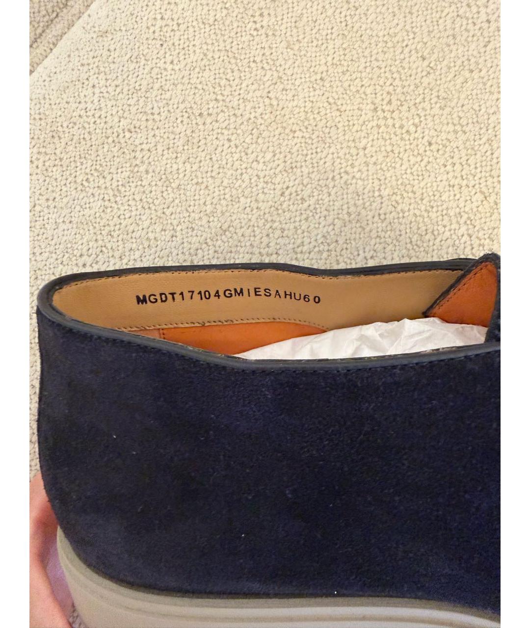 SANTONI Темно-синие замшевые лоферы, фото 5