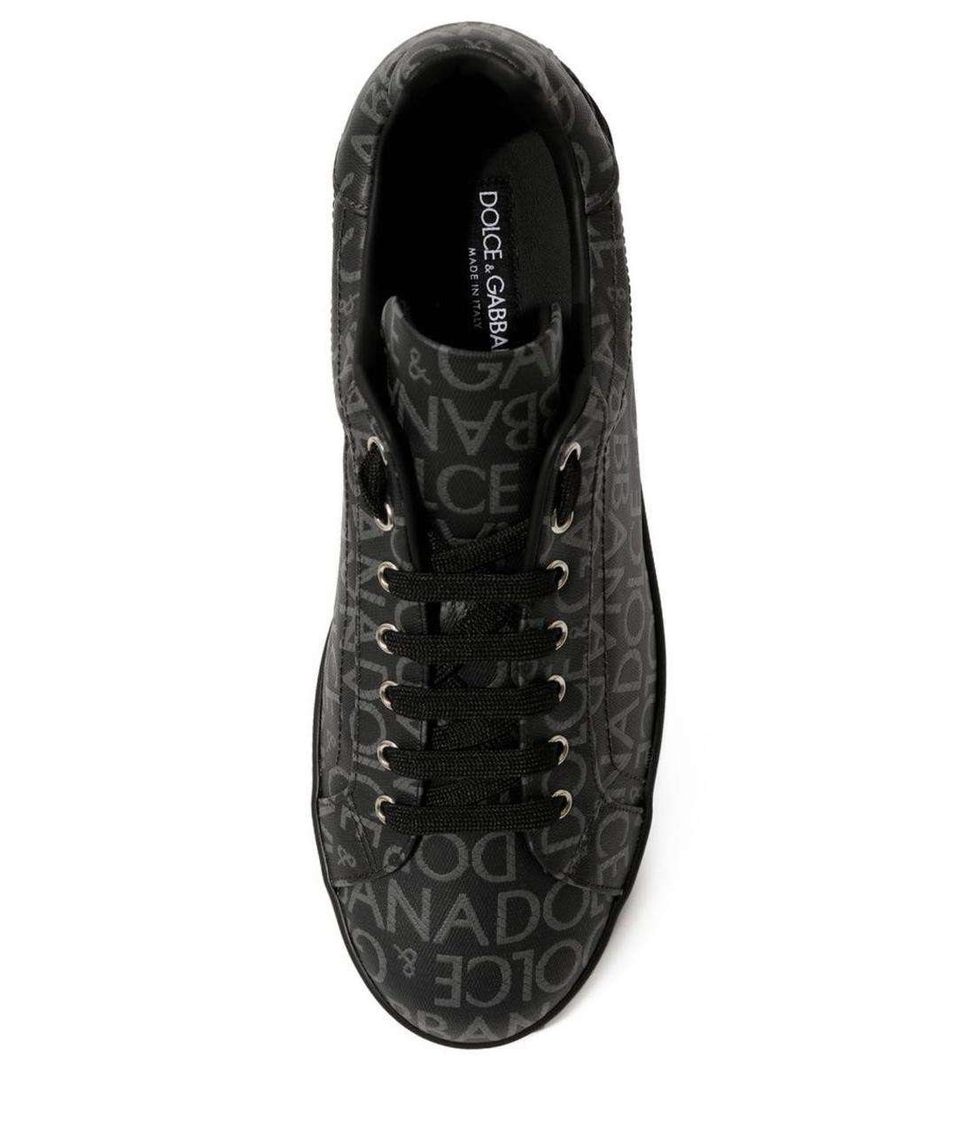 DOLCE&GABBANA Черные кожаные низкие кроссовки / кеды, фото 3