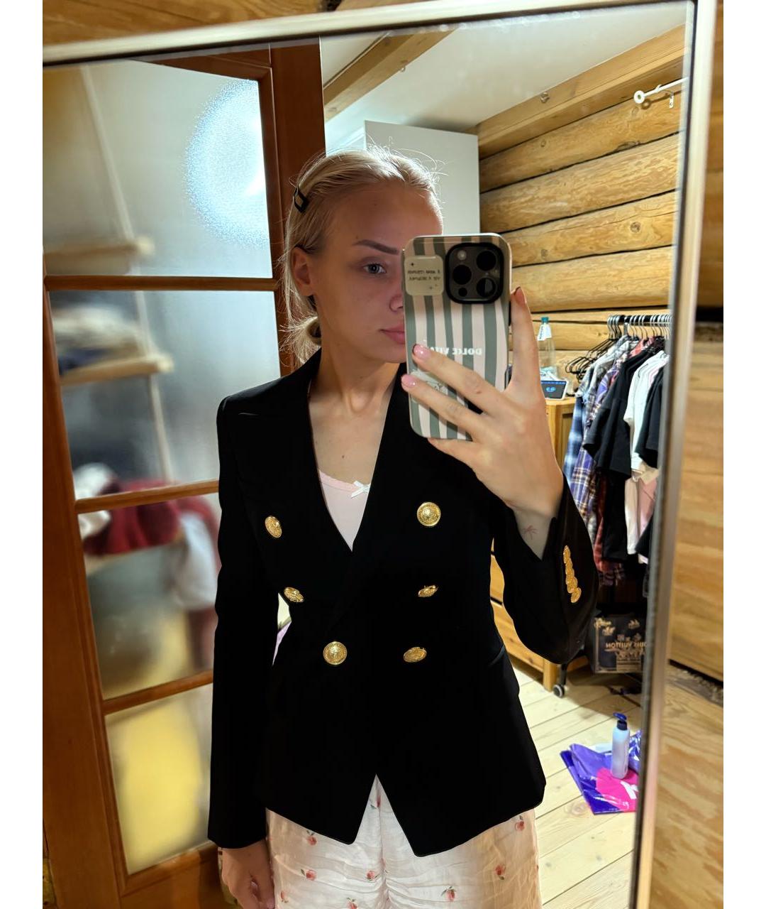 BALENCIAGA Черный хлопковый жакет/пиджак, фото 5