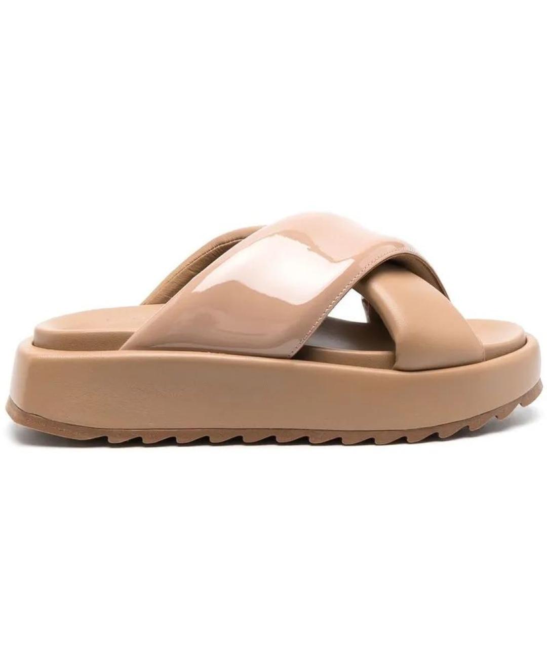 GIABORGHINI Бежевые кожаные сабо, фото 6