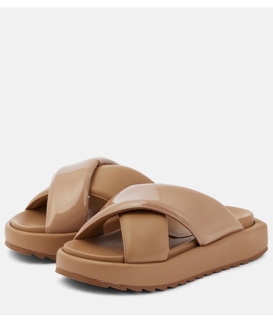 GIABORGHINI Бежевые кожаные сабо, фото 4