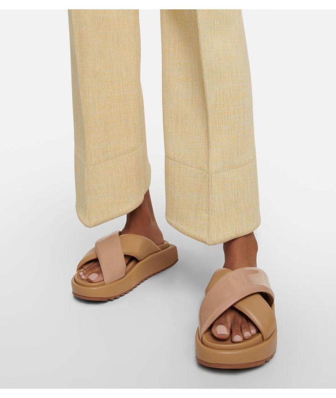 GIABORGHINI Бежевые кожаные сабо, фото 3