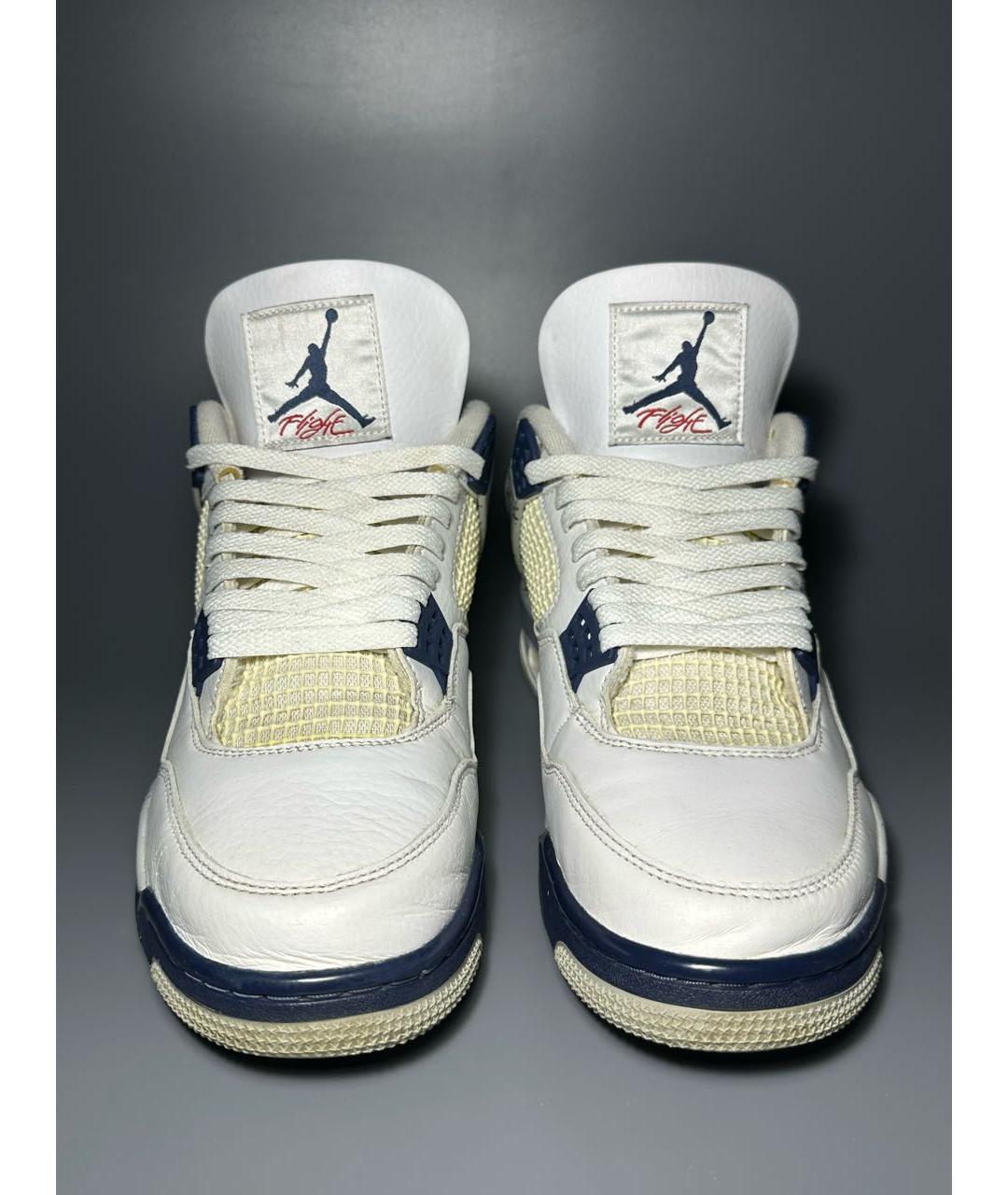JORDAN Белые кожаные высокие кроссовки / кеды, фото 2