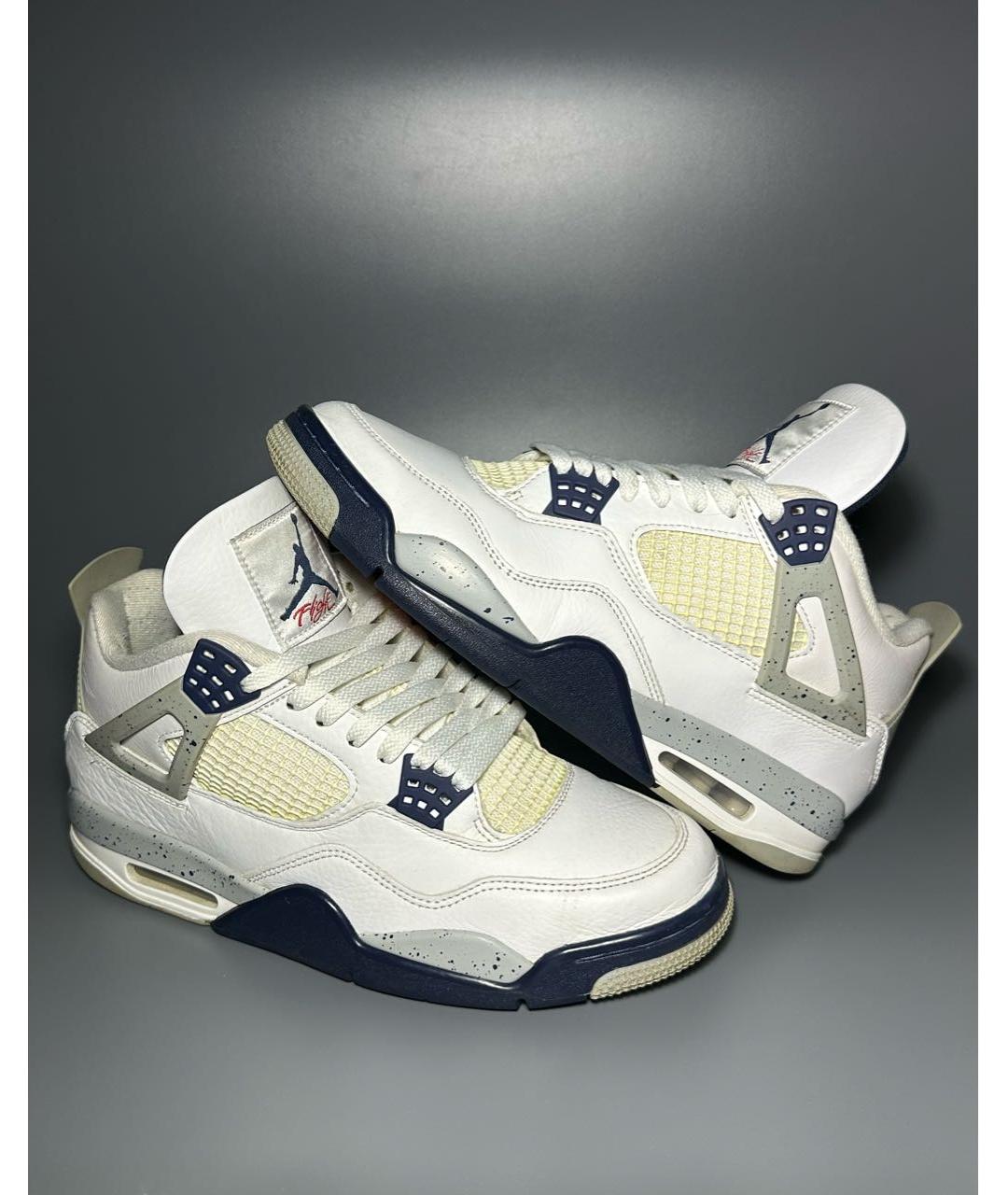 JORDAN Белые кожаные высокие кроссовки / кеды, фото 6