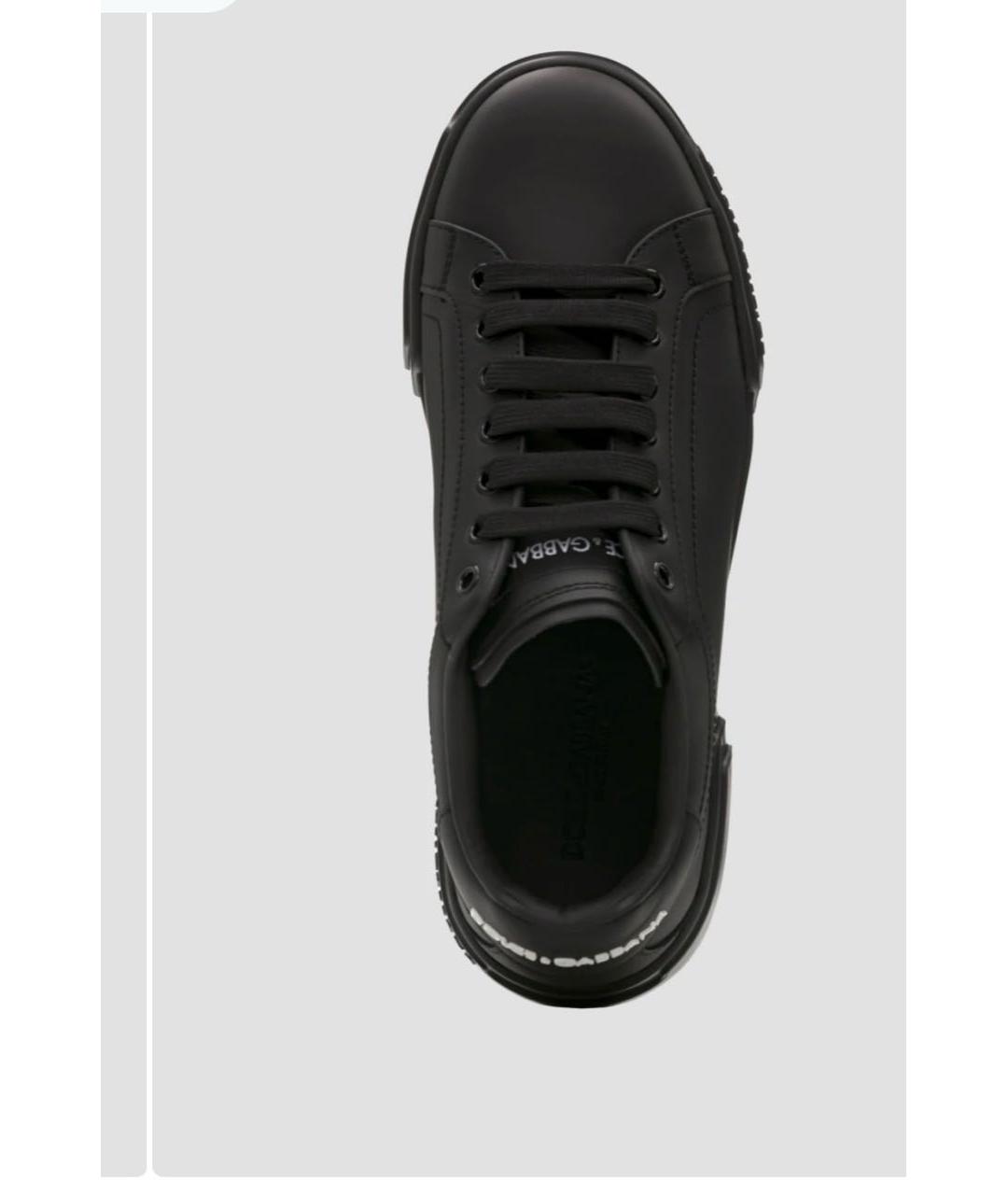 DOLCE&GABBANA Черные кожаные низкие кроссовки / кеды, фото 3