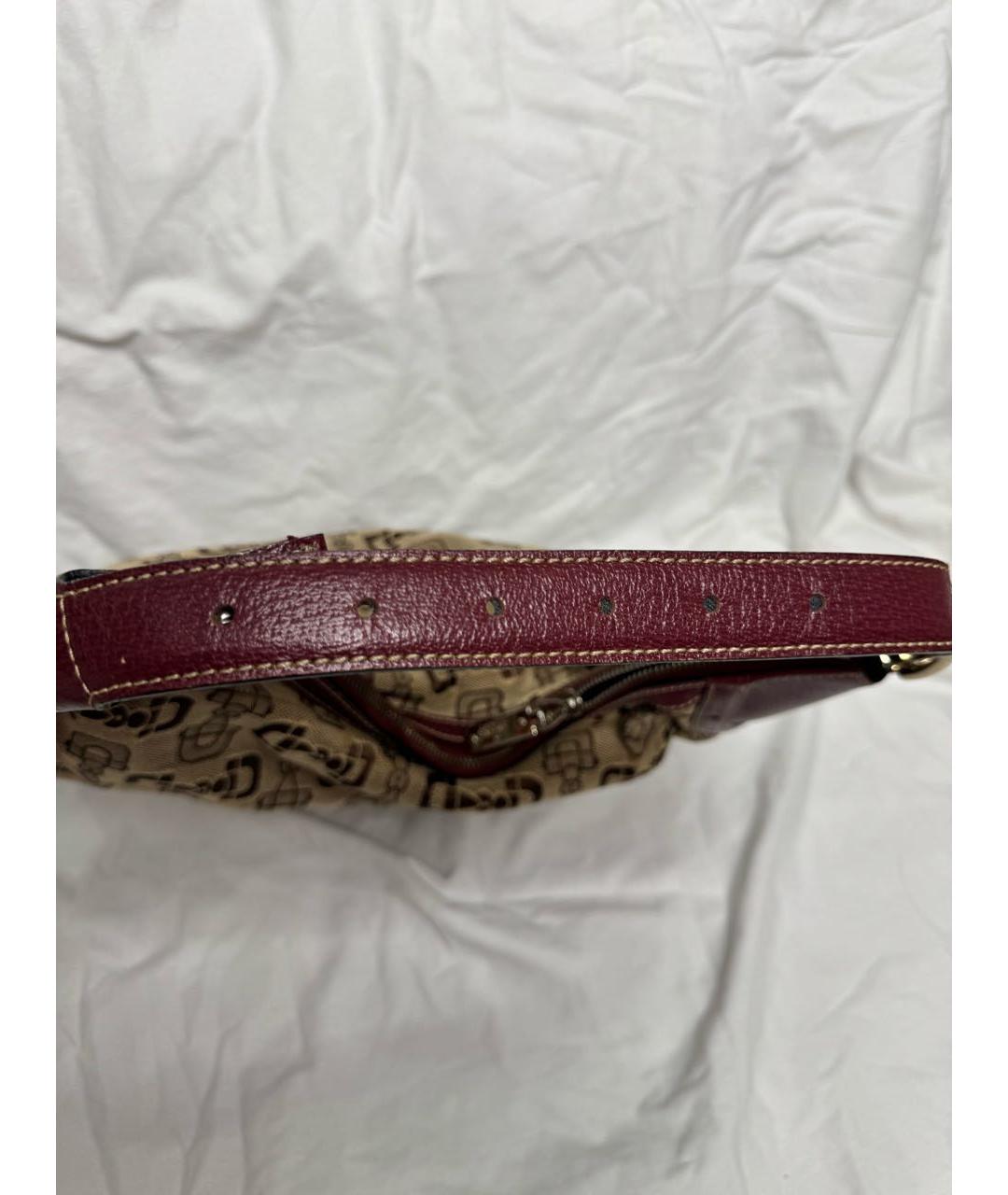 GUCCI Коричневая тканевая сумка с короткими ручками, фото 3