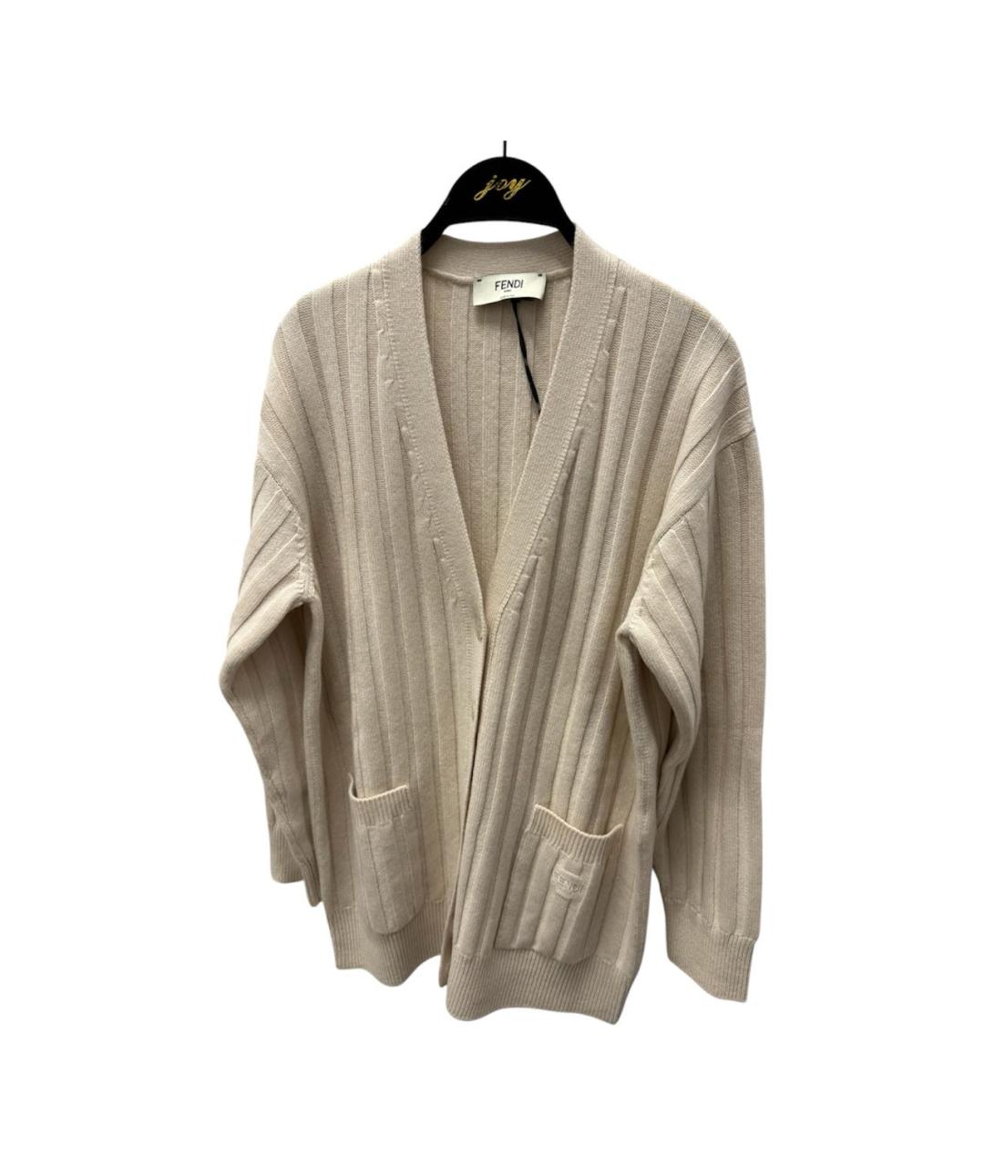 FENDI Бежевый кашемировый кардиган, фото 5