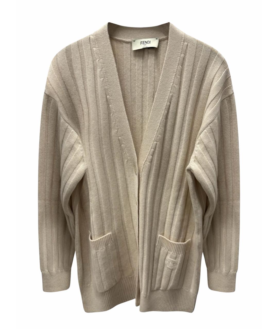 FENDI Бежевый кашемировый кардиган, фото 1