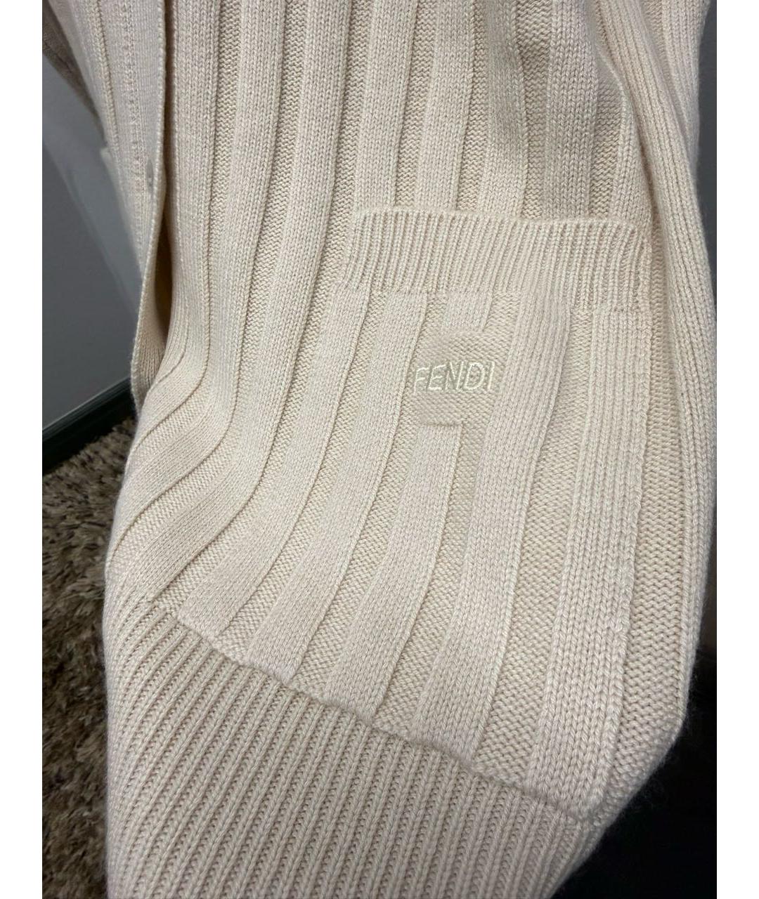 FENDI Бежевый кашемировый кардиган, фото 3