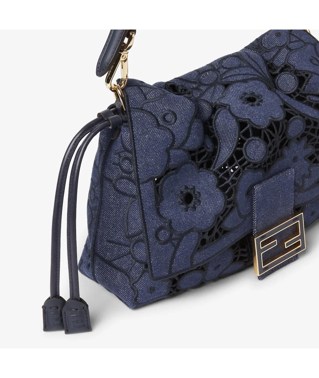 FENDI Синяя тканевая сумка через плечо, фото 2