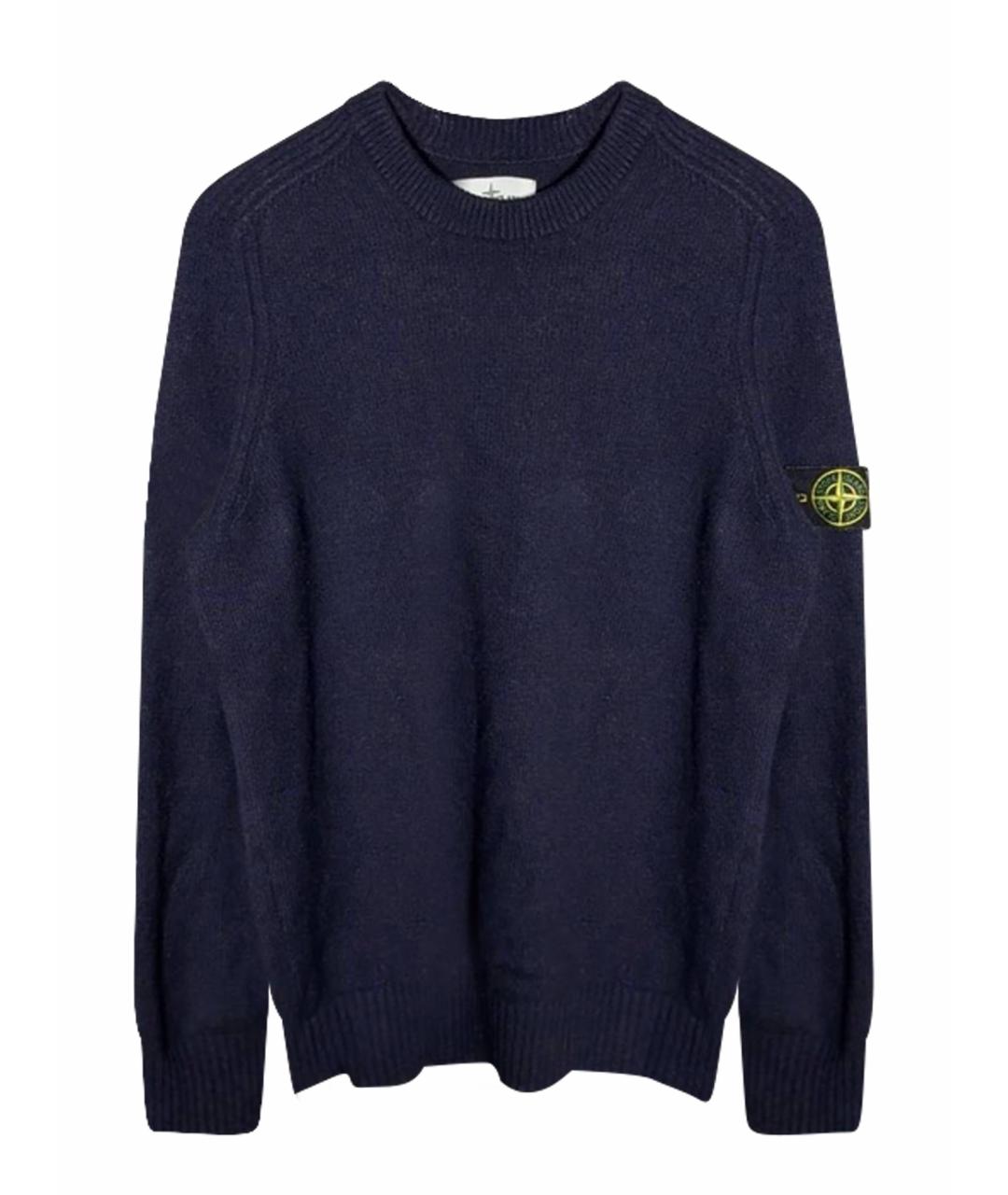 STONE ISLAND Темно-синий шерстяной джемпер / свитер, фото 1