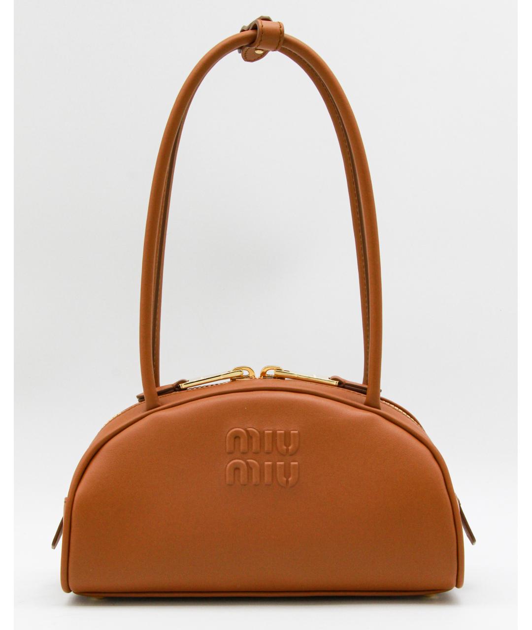 MIU MIU Коричневая кожаная сумка тоут, фото 8