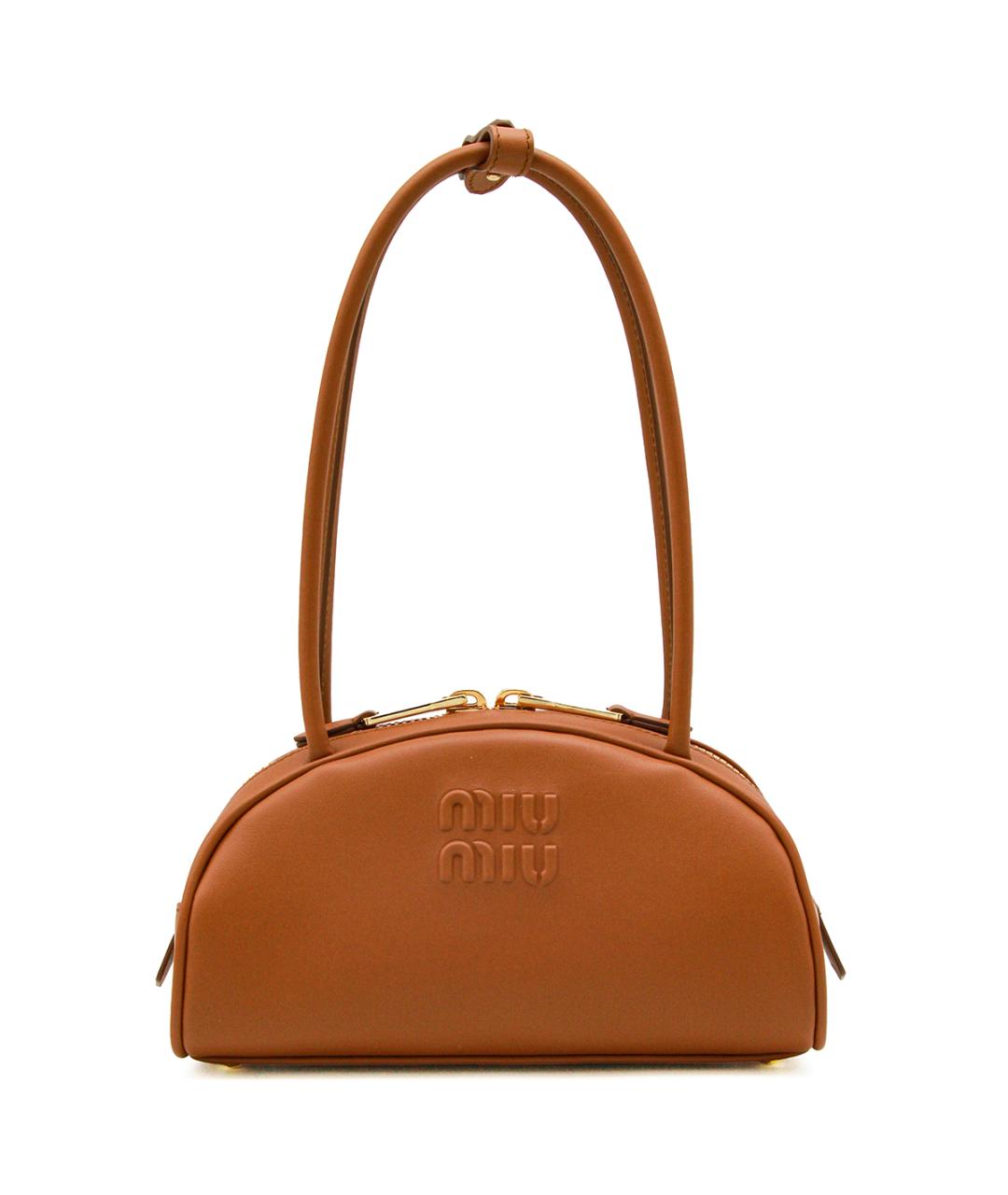 MIU MIU Коричневая кожаная сумка тоут, фото 1