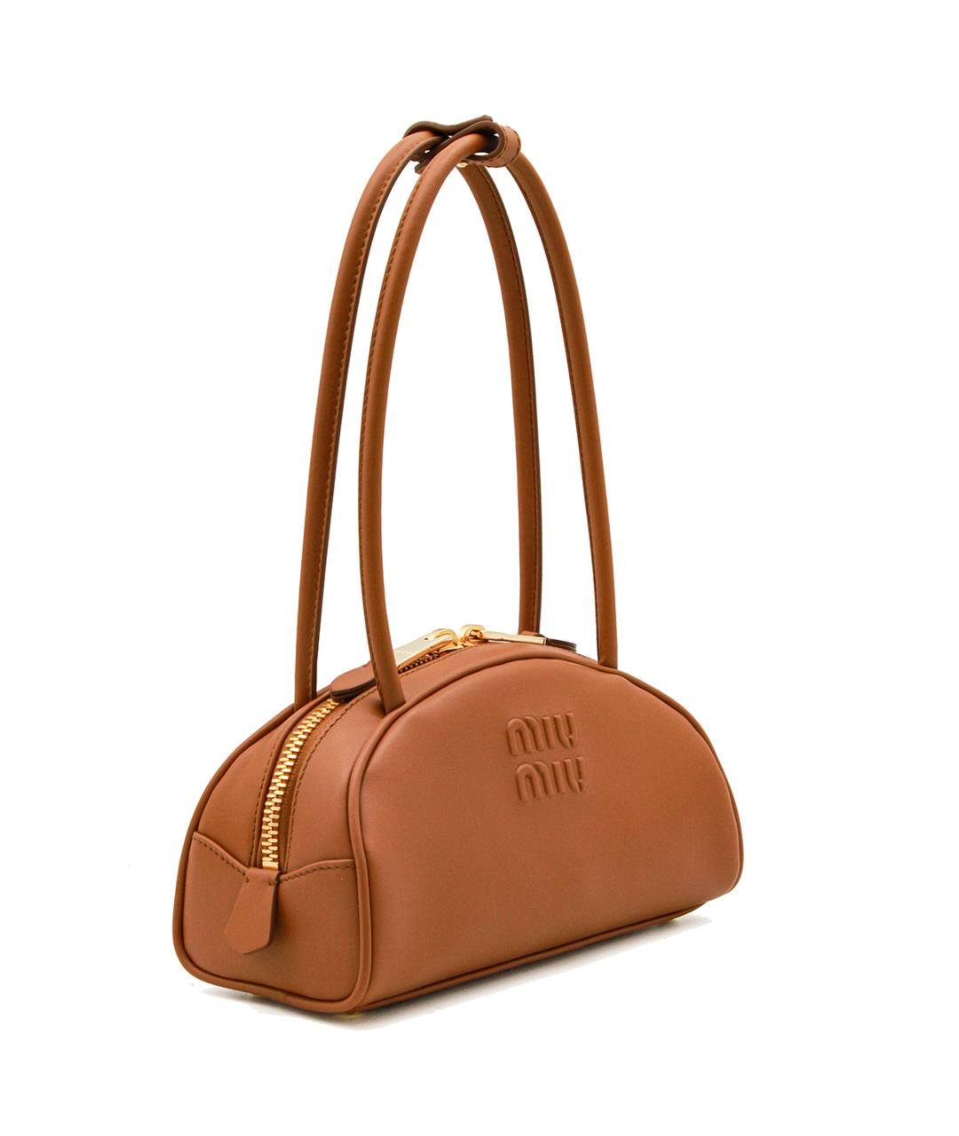 MIU MIU Коричневая кожаная сумка тоут, фото 3