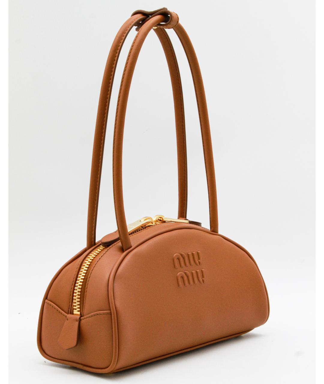 MIU MIU Коричневая кожаная сумка тоут, фото 2