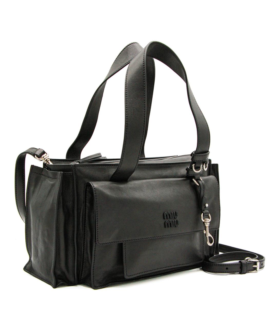 MIU MIU Черная кожаная сумка через плечо, фото 2