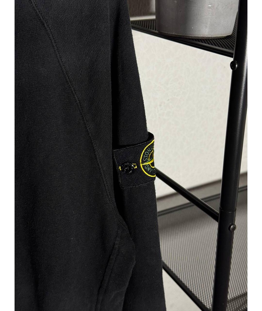 STONE ISLAND Черный хлопковый кардиган, фото 3