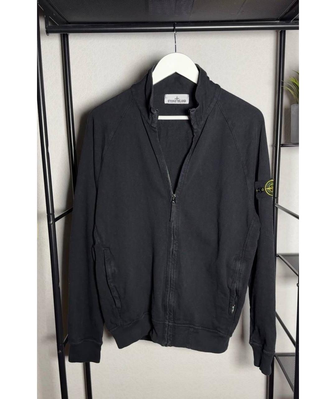 STONE ISLAND Черный хлопковый кардиган, фото 5